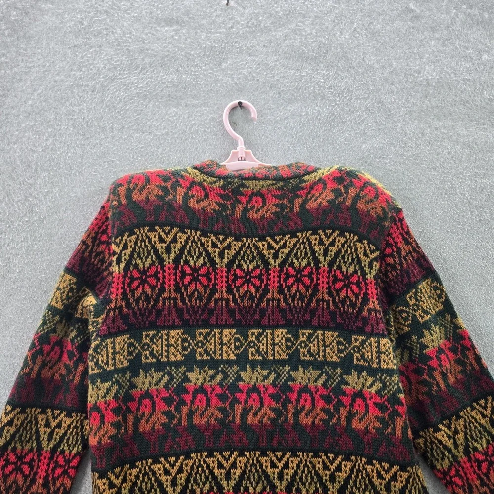 The Alpaca Connection‎ Women Cardigan XL Red Aztec Geometric Alpaca Y2K